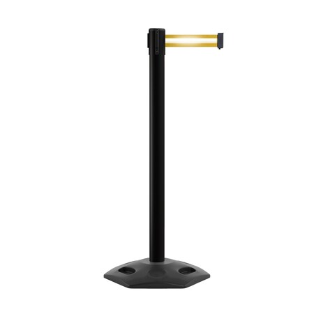 Montour Line Stanchion Belt Barrier Rubber Base Black Post 11ft.Y Ref. Belt P400RB-BK-YRH-110